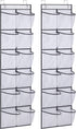 MISSLO Over The Door Shoe Organizer, 12 Large Mesh Pockets, Hanging Narrow Closet Door, White, 2 Pack
