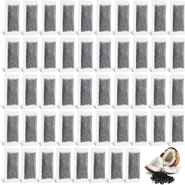 48 Packs Replacement Activated Charcoal Distiller Filters, Coconut Shell Activated Carbon Filter Sachets for Countertop