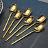 IQCWOOD Coffee Spoons, 5.6 Inches Demitasse Espresso Stainless Steel Small Spoon, Set of 6 Gold Teaspoons