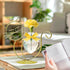 LEAHPENG Cat-7.4inch) Desktop Glass Planter Vase Holder, Metal Stand Creative Cat Plant Terrarium for Hydroponics
