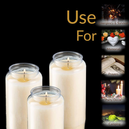 Tribello 6 Day Candles, 6 Pack | 6” White Pillar Candles for Memorial, Party Decor, Emergency Survival | Unscented