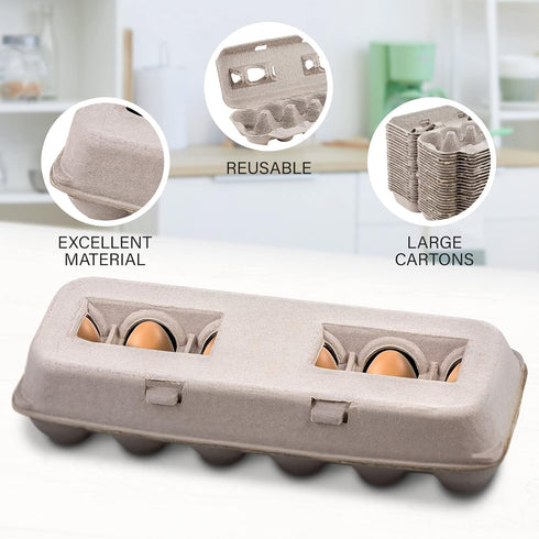 1 Dozen 11.50" 4.2" 1.25" (Pack 15) MT Products Blank Natural Pulp Egg Cartons Hold Twelve Eggs x x - Perfect