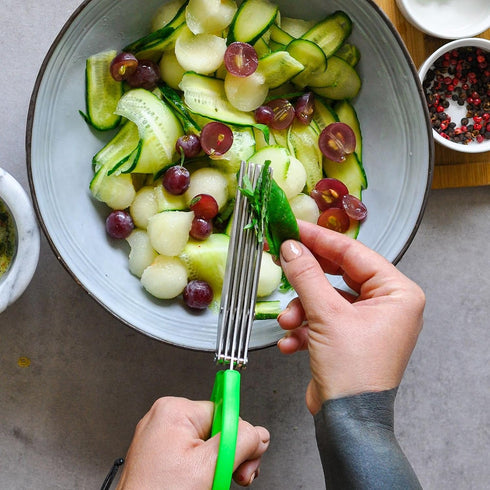 Westmark Germany Stainless Steel 5-Blade Herb Scissors with Cleaning Comb