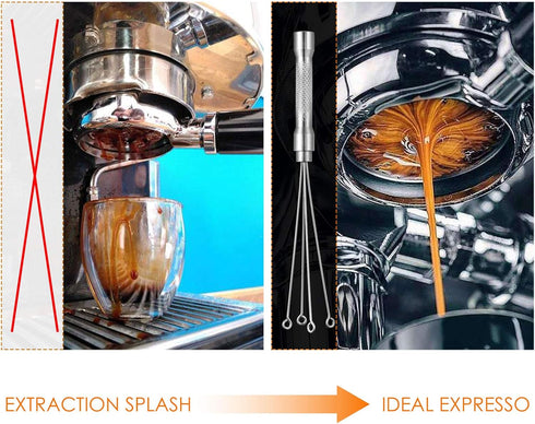 Espresso Coffee Stirrer - MATOW Stainless Steel Mini Whisk for Professional Coffee Powder Stirring