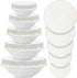 Patelai 10 Pieces Reusable Bowl Covers in 5 Sizes, Stretch Cloth Fabric Elastic Food Storage Covers in Ivory