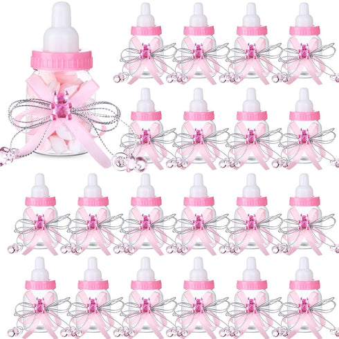 PINKXHY 80 Pcs 3.5 Inch Baby Mini Milk Bottle Baby Shower Favor with