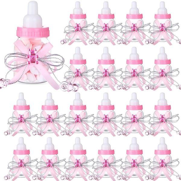 PINKXHY 80 Pcs 3.5 Inch Baby Mini Milk Bottle Baby Shower Favor with