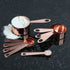 Copper Measuring Cups and Spoons - Stainless Steel 9 Pieces with 2 Rings