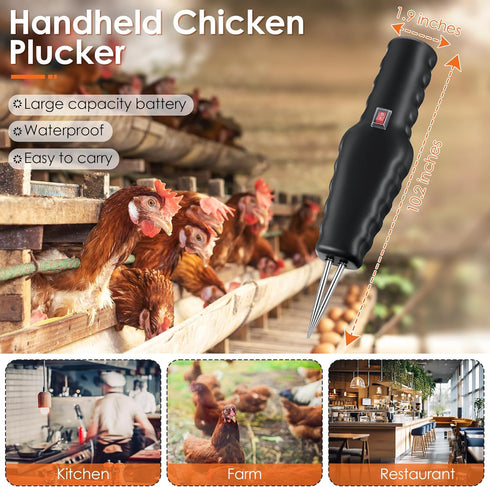 1 Pack Handheld Chicken Plucker, Electric Quick Poultry Plucker Machine for Removing the Pin Feathers, Portable