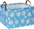 Rectangular Daisy Storage Basket, Collapsible Gift Basket with Handles for Kids Toys and Room Decor