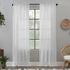 Clean Window Crushed Texture Allergy/Pet Friendly Anti-Dust Sheer Curtain Panel, 52" W x 63" L, White