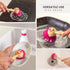 Vigar Dolls April Dish Brush - Ergonomic Handle with Dress-shaped Storage Holder, White & Pink - Scrub Brush for Kitchen