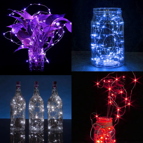 12 Pack 7 20 WATERGLIDE Fairy Lights Battery Operated (Included), ft LED Mini String Lights, Waterproof Silver Wire