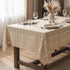 Horaldaily Light Coffee Cotton Blend Tablecloth 6060 Inch Square, Farmhouse Style, Wrinkle