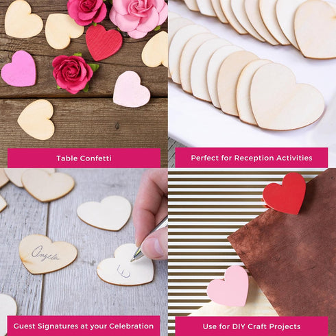 Kate Aspen Wooden Hearts for Guest Book, Set of 75 Wedding Guestbook Alternative Drop Box Hearts