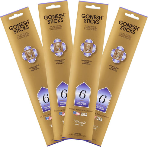 Gonesh Classic Collection #6 Incense, 4 Pack, 4 Piece, Gold
