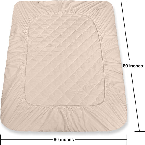Utopia Bedding Quilted Fitted Mattress Pad (Queen), Mattress Protector Elastic Fitted Cover, Stretches up to 16 Inches