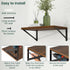 12 Inch 16W 12D Set 2, Floating Shelves, Deep Rustic Wood Wall Storage, x Wall Shelves of Heavy Duty Metal Brackets
