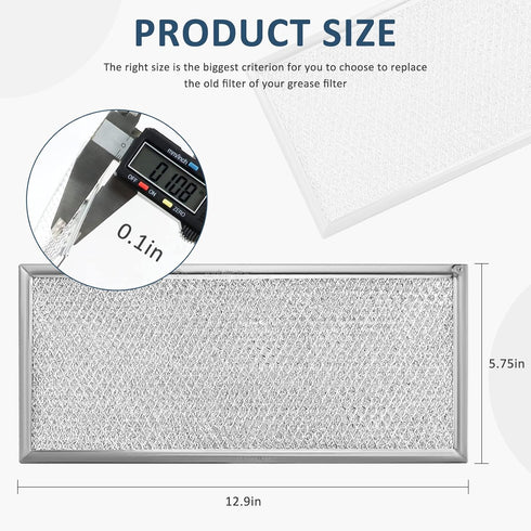 AMI PARTS Fits Whirlpool W10208631A Microwave Grease Filter, Approx 13" x 6" (2-Pack)