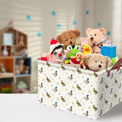 AmazerPad Closets,Bedrooms,Gifts Cute Mallard Duck Storage Basket Waterproof Canvas Toy Storage Bin Mallard Duck Room
