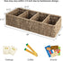 StorageWorks Small Baskets for Organizing, Handwoven Seagrass Baskets with 4 Sections, 2 Pack for Shelves, Pantry,