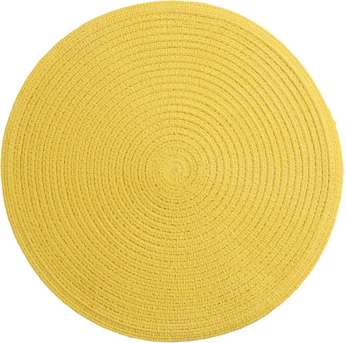 SHACOS Round Braided Placemats - Set of 4 Washable Kitchen Table Placemats for Home Wedding Party