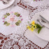 Handmade Crochet Cotton Lace Table Runner Dresser Scarf, Ribbon Embroidery (17 x 56 inches)