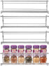Mindspace Spice Rack Wall Mount, Set of 4 Hanging Spice & Seasoning Racks, Kitchen Storage Organizer, Chrome