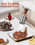 Set Set 4.5 oz 1.8" Electric Salt and Pepper Grinder with Storage Base, Stainless Steel Rechargeable Salt and Pepper