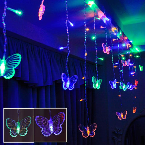 8 120 19.7FT Modes LED Firefly Twinkle Timer String Lights with Remote,Butterfly Curtain Fairy Lights USB Plug