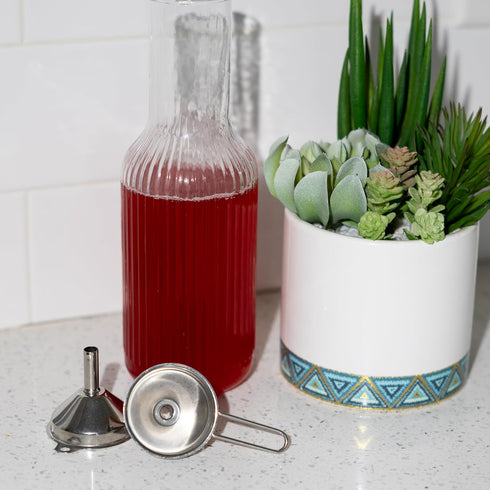 Fox Run Set of 2 Mini Metal Kitchen Funnels, 4" Stainless Steel.