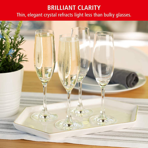 Spiegelau Wine Lovers Champagne Glasses, Set of 4, 6.7 oz, European-Made Crystal