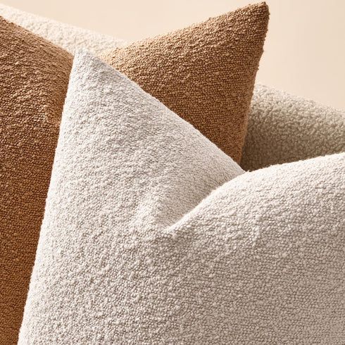 Pack 2, 18 18 Inch, Cozy EMEMA of x Textured Boucle Throw Pillow Covers Soft Accent Solid Cushion Cases Decorative