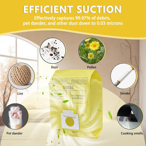 Vacuum Bags Replacement for Kenmore Canister C/Q 50555 50557 50558, Premium Dust Bag, 36 Pack
