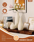 Mksuuoa Set 3 Decorative Flower Vase of - Modern Boho Style Beige Vases, Ribbed Textures Ceramic Vase for Home Decor