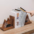 NIKKY HOME Heavy Duty Non Slip Rustic Woodland Mountain Wood Bookend Cute Bear Book Ends Book Stoppers for Cabin Decor