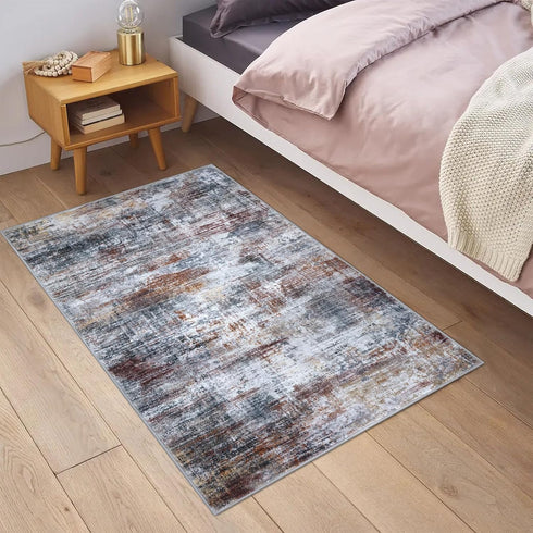 IOHOUZE Small Abstract Area Rug 2x3 Ft, Washable Door Mat with Rubber Backing, Soft Non Slip Rug for Kitchen