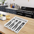 HaWare Silverware Tray for Drawer, Flatware Organizer with Soft Grip Lining and Non-slip Rubber Feet