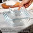 NUTRIUPS Glass Mixing Bowls Set, Microwave Safe Clear Glass Bowls for Mixing, Storing, Preparing, Square Bowl