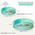 Set 2 Counter Crocon Round Wooden Ottoman Trays with Handles of Cycle Printed Farmhouse Decorative Serving Trays