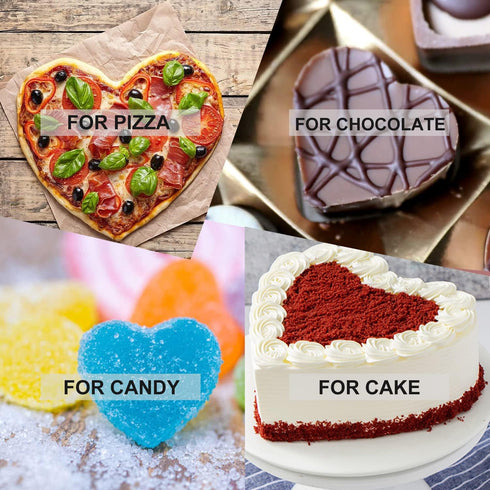 3 Pcs Silicone Cake Molds, Heart Shaped Cake Pans for Baking Homemade Dining, 8 In, 6 In, 4 In