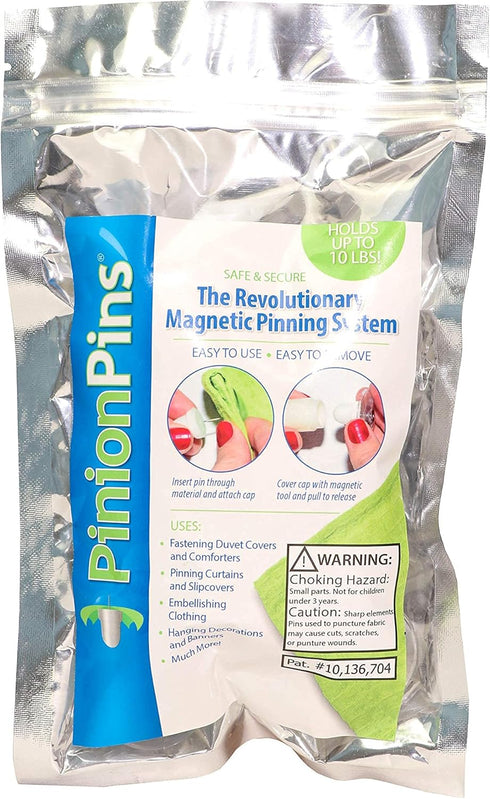 White Cloth Magnetic Duvet Clips with Magnetic Key - Pack of 16 Comforter Fasteners, Holds up to 10lbs