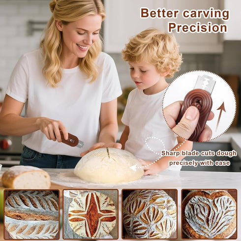 Sis-YaoLan 5 Bread Lame Dough Scoring Knife, Bread Scoring Tool,Upgraded Retractable & Magnetic Design, Anti-Slip