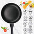 Milton 8.5 Inch Nonstick Frying Pan, Large Skillet for Egg Omelette, Pancake, Flat Bottom Stir Fry (Black)