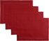 D'Moksha Homes Red Linen Placemats, Set of 4 Classic Hemstitch 14 x 19 Inch, 100% Pure Linen Table Mats
