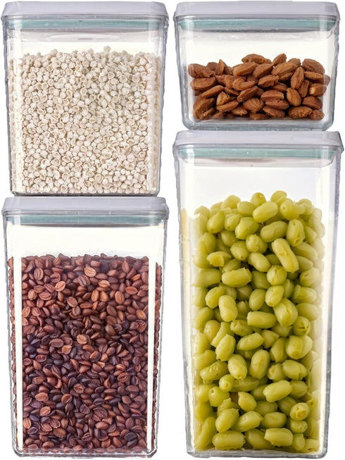 EE Airtight Food Storage Containers Set, Stackable BPA-Free for Kitchen Pantry Organization, Ideal for Cereal, Snacks,