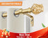 Curtain Rod Gold 32 to 58 Inch, HOTOZON Heavy Duty Curtain Rods for Windows, Decorative Single Drapery Rod with Exquisite Translucent Twisted Finials, Luxury Gold