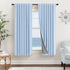 Pitalk Light Blue Curtains for Bedroom 63 Inch Length 2 Panels Linen