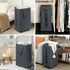 Goodpick 75L Laundry Basket with Wheels, Collapsible Large Hamper, Slim Design with Removable Wash Bag, Grey