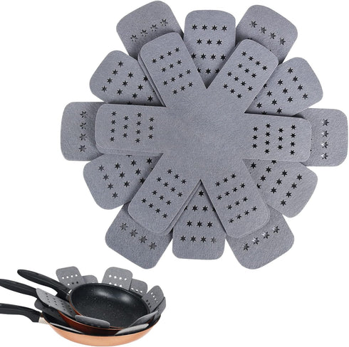 BYKITCHEN Pan and Pot Protectors, Set of 6 Larger & Thicker Protectors with Stars, Different Sizes for Cookware
